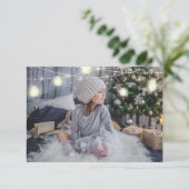 Merry kerstnaam Roos Licht Silver Kaart (Staand voorkant)