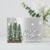 Merry kerstnaam Roos Licht Silver Kaart (Staand voorkant)