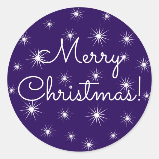 Merry Kerstnacht Starry Sky Ronde Sticker (Voorkant)
