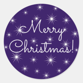 Merry Kerstnacht Starry Sky Ronde Sticker