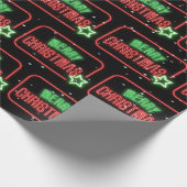 Merry Kerstneon Sign Snowflakes Cadeaupapier (Hoek)