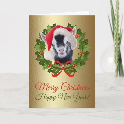 Merry KerstNewborn Nigerian Goat Kind schilder Feestdagen Kaart (Voorkant)