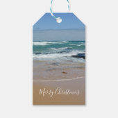 Merry kerstOcean Waves Gift Labels Cadeaulabel (Voorkant)