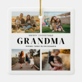 Merry Kerstoma 4 Foto Collage Keramisch Ornament (Achterkant)