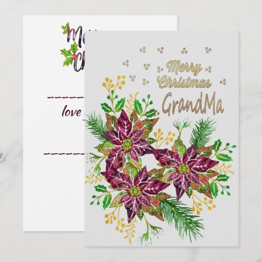 Merry Kerstoma Feestdagenkaart (Voorkant / Achterkant)