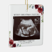 Merry Kerstoma Floral Ultrasound Foto Keramisch Ornament (Rechts)