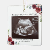 Merry Kerstoma Floral Ultrasound Foto Keramisch Ornament (Links)