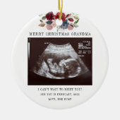 Merry Kerstoma Floral Ultrasound Foto Keramisch Ornament (Voorkant)