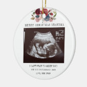Merry Kerstoma Floral Ultrasound Foto Keramisch Ornament (Links)