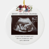 Merry Kerstoma Floral Ultrasound Foto Keramisch Ornament (Achterkant)