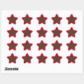 Merry Kerstoma Red Green Stars Typografie Ster Sticker (Vel)