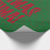 Merry Kerstoma Red Stars Typografie Green Cadeaupapier (Hoek)