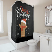 Merry kerstontbijkerbrood | kerstkoekje douchegordijn (In situ)