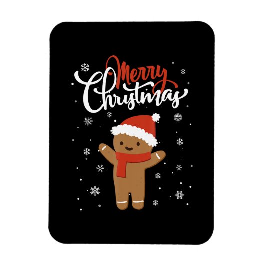 Merry kerstontbijkerbrood | kerstkoekje magneet (Verticaal)