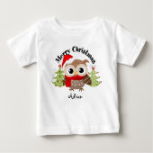 Merry Kerstoowl Baby T Shirten (Voorkant)