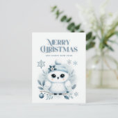 Merry Kerstoowl Briefkaart (Staand voorkant)