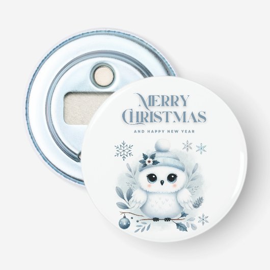 Merry Kerstoowl Button Flesopener (Voorkant)