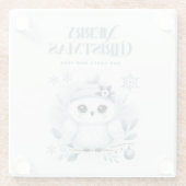 Merry Kerstoowl Glazen Onderzetter (Achterkant)