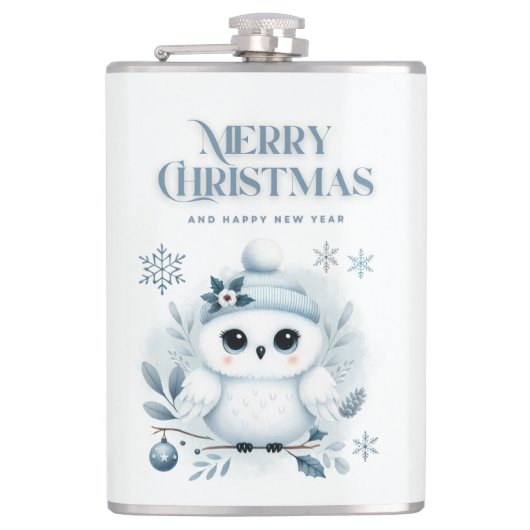 Merry Kerstoowl Heupfles (Voorkant)