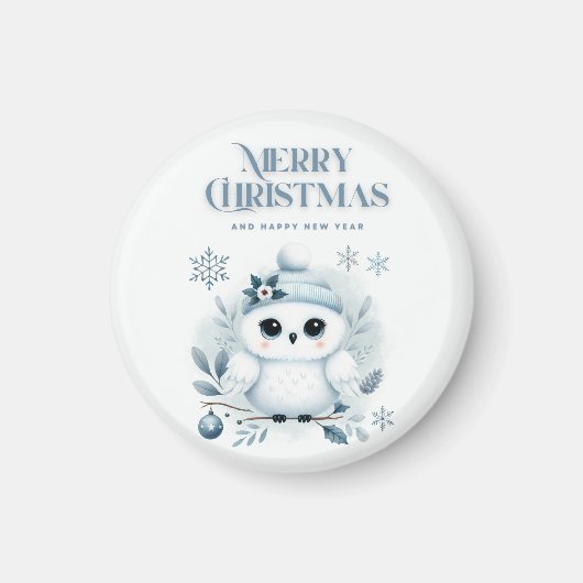 Merry Kerstoowl Magneet (Voorkant)