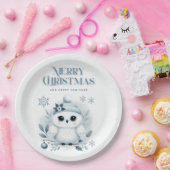 Merry Kerstoowl Papieren Bordje (Feest)