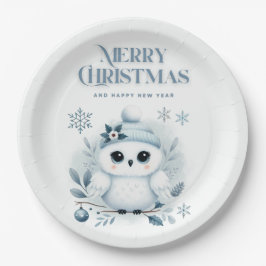 Merry Kerstoowl Papieren Bordje