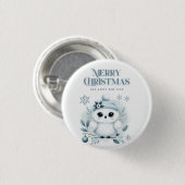 Merry Kerstoowl Ronde Button 3,2 Cm (Voorkant /achterkant)