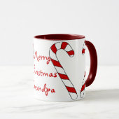 Merry Kerstopa Candy Cane Mok van Janz (Voorkant rechts)