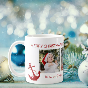 Merry Kerstopa Nautical 4 Photo Collage Koffiemok