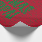 Merry Kerstoppa Green Stars Typografie Red Cadeaupapier (Hoek)