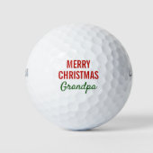 Merry Kerstoppa Modern Typografie Golfballen (Voorkant)
