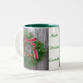 Merry Kerstoppa Tweekleurige Koffiemok (Voorkant links)