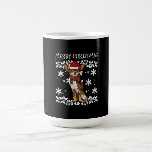 Merry Kerstornament Brown Chihuahua Xmas Koffiemok
