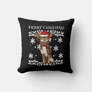 Merry Kerstornament Brown Chihuahua Xmas Kussen