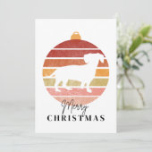Merry Kerstornament Dachshund Dog Silhouette Feestdagenkaart (Staand voorkant)