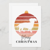 Merry Kerstornament Dachshund Dog Silhouette Feestdagenkaart (Voorkant / Achterkant)