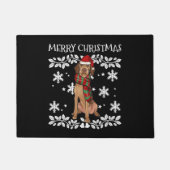 Merry Kerstornament Wirehaire Vizsla Xmas Deurmat (Voorkant)