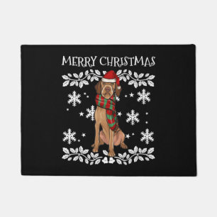 Merry Kerstornament Wirehaire Vizsla Xmas Deurmat