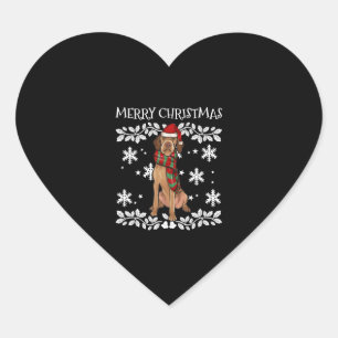 Merry Kerstornament Wirehaire Vizsla Xmas Hart Sticker