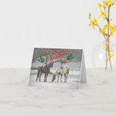 Merry Kerstpaard Lover Kaart (Gele Bloem)