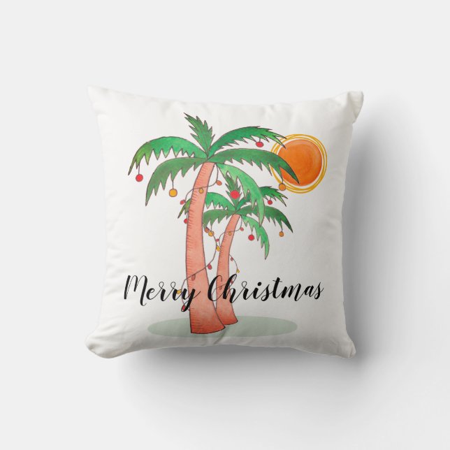 Merry Kerstpalm Trees  Kussen (Voorkant)