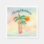 Merry KerstPalm Trees Napkins Servet (Voorkant)