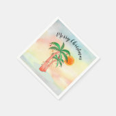 Merry KerstPalm Trees Napkins Servet (Hoek)
