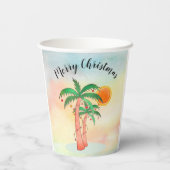 Merry Kerstpalm Trees Papieren Bekers (Achterkant)