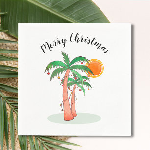 Merry KerstPalm Trees Sun Napkins Servet