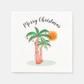 Merry KerstPalm Trees Sun Napkins Servet (Voorkant)