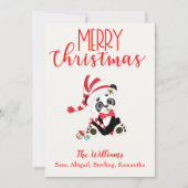 Merry Kerstpanda Feestdagenkaart (Voorkant)
