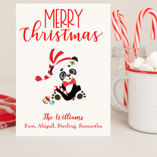 Merry Kerstpanda Feestdagenkaart