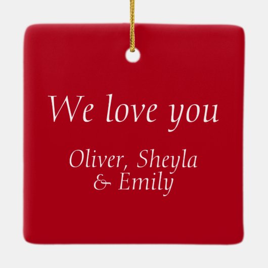 Merry Kerstpap 3 Foto Collage Keramisch Ornament (Achterkant)