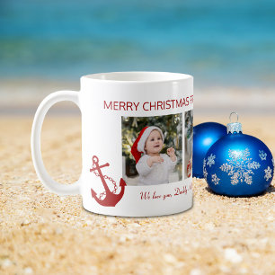 Merry Kerstpap Nautical 4 Foto Collage Koffiemok